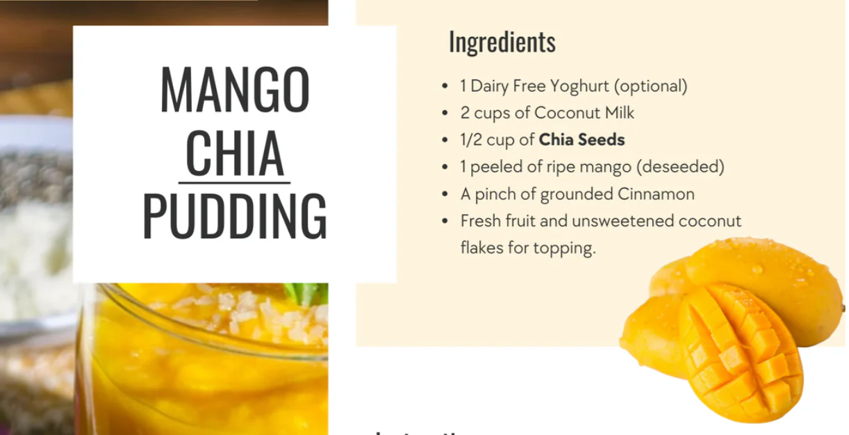 vegan mango chia pudding